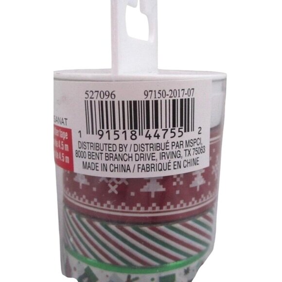 ArtMinds Christmas Washi Glitter Tape Set 9-Roll 4.5m Each Holiday Crafting Noel - Picture 2 of 7